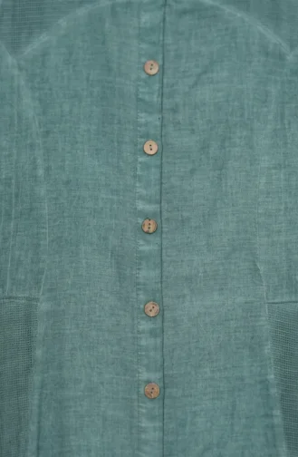 Authentic Buttoned Hooded Tunic 8030-04 Light Green 8030-04