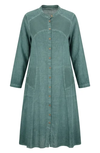Authentic Buttoned Hooded Tunic 8030-04 Light Green 8030-04