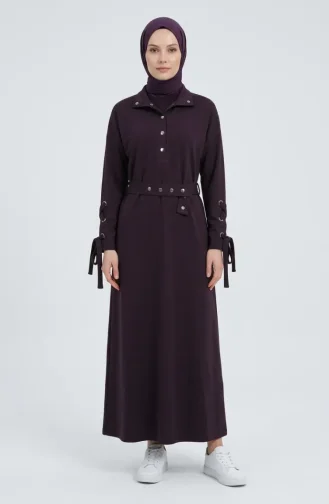 Robe Sport Violette à Ceinture Et Boutons-pression 71183-03 71183-03