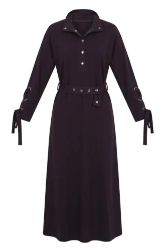 Robe Sport Violette à Ceinture Et Boutons-pression 71183-03 71183-03
