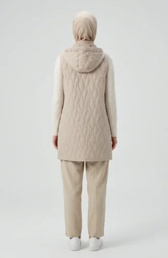 Steppweste Mit Kapuze Und Reißverschluss 12037-02 Beige 12037-02