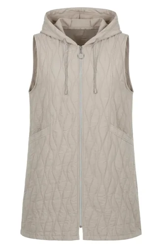 Steppweste Mit Kapuze Und Reißverschluss 12037-02 Beige 12037-02