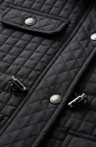 Steppweste Mit Druckknöpfen Und Verdecktem Reißverschluss 71256-01 Schwarz 71256-01