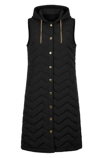 Steppweste Mit Kettendetail 71310-01 Schwarz 71310-01