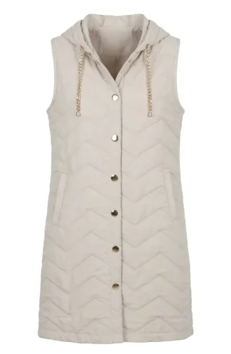 Steppweste Mit Kettendetail 71310-02 Beige 71310-02