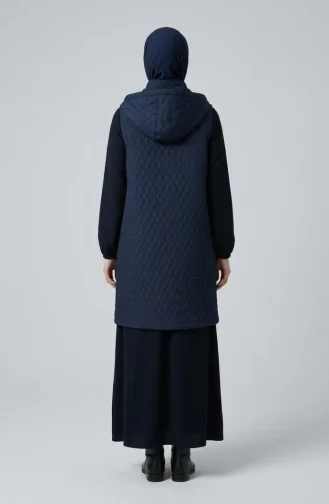 Steppweste Mit Kapuze Und Knopfleiste 71315-02 Marineblau 71315-02