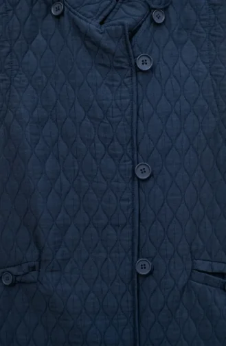 Steppweste Mit Kapuze Und Knopfleiste 71315-02 Marineblau 71315-02