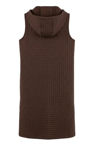Gilet Matelassé à Capuche Et Fermeture éclair 71309-04 Marron 71309-04