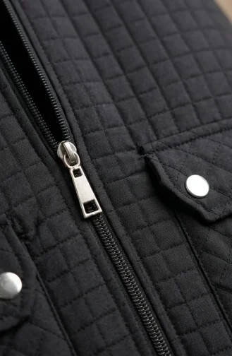Gesteppte Kapuzenweste Mit Reißverschluss 71309-05 Schwarz 71309-05