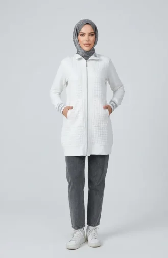 Kapitone Fermuarlı Kap 71217-01 Krem