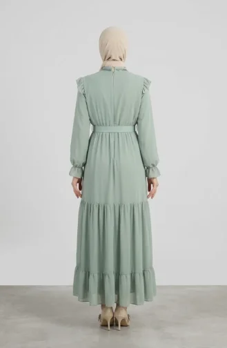 Perlenbesetztes Chiffonkleid 50014-02 Hellgrün 50014-02