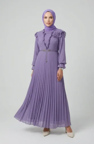 Robe En Mousseline à Volants 50016-02 Lilas 50016-02