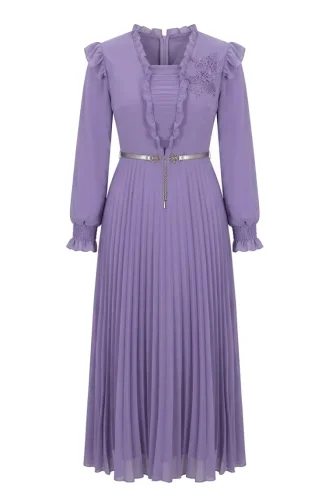 Robe En Mousseline à Volants 50016-02 Lilas 50016-02