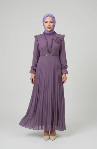 Chiffonkleid Mit Rüschendetails 50016-04 Lila 50016-04
