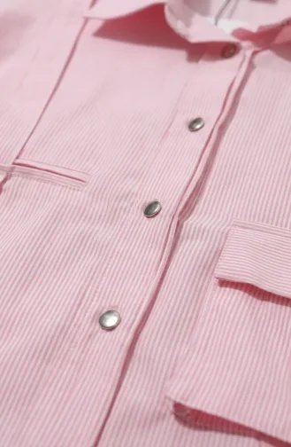 Gestreifte Bluse Mit Rundhalsausschnitt 71414-01 Rosa 71414-01