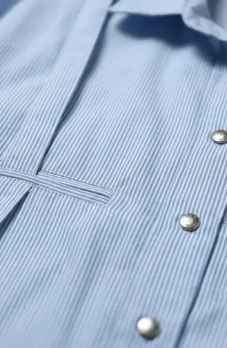 Gestreifte Bluse Mit Rundhalsausschnitt 71414-03 Blau 71414-03