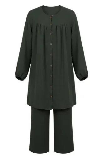 Ensemble Deux Pièces Tunique Et Pantalon En Tissu Aerobin 4146-03 Kaki 4146-03