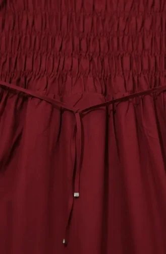 Gipe Detaylı Tesettür Elbise 71272-04 Bordo