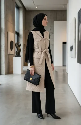 Gesteppte Gürtelweste 71313-04 Beige 71313-04