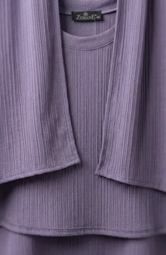 Ensemble Deux Pièces En Tissu Côtelé 6371-01 Lilas 6371-01