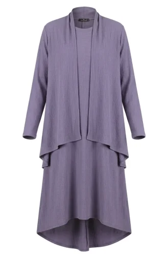 Ensemble Deux Pièces En Tissu Côtelé 6371-01 Lilas 6371-01