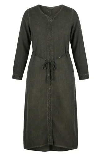 Robe Authentique En Tissu Şile 6160-02 Kaki 6160-02