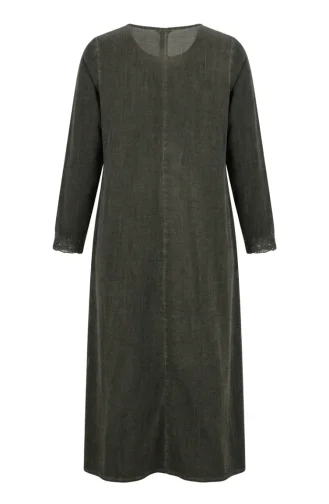 Robe Authentique En Tissu Şile 6160-02 Kaki 6160-02