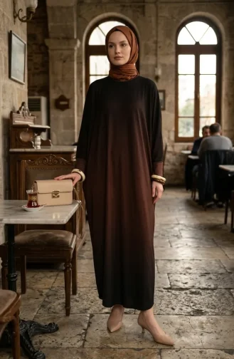 Robe Sandy à Manches Chauve-souris Marron 1908-1914 1908-14