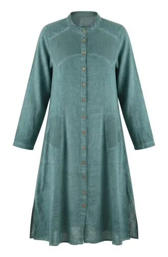 Authentic Buttoned Hooded Tunic 8030-04 Light Green 8030-04