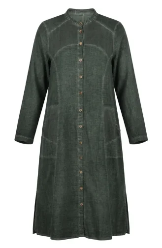 Authentic Buttoned Hooded Tunic 8030-07 Khaki 8030-07