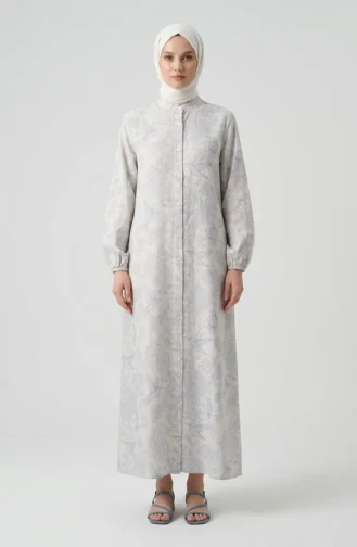 Robe Longue Boutonnée En Lin 0261-01 Bleu Marine 0261-01