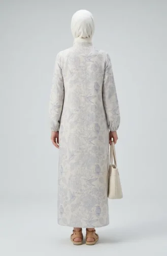 Robe Longue Boutonnée En Lin 0261-01 Bleu Marine 0261-01