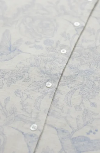 Robe Longue Boutonnée En Lin 0261-01 Bleu Marine 0261-01