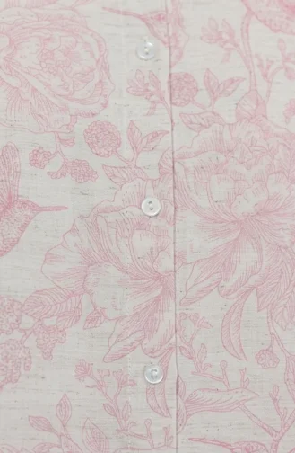 Robe Longue Boutonnée En Lin Rose 0261-03 0261-03