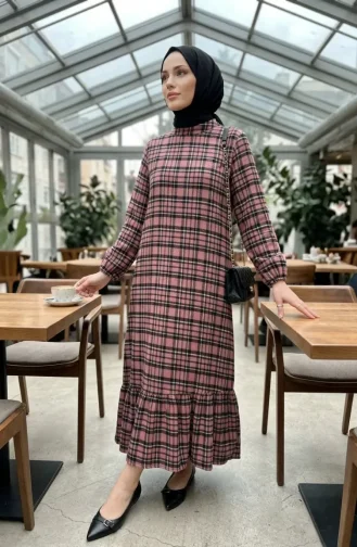 Checked Lumberjack Suit With Elasticated Sleeves 2248-01 Rose Pink 2248-01