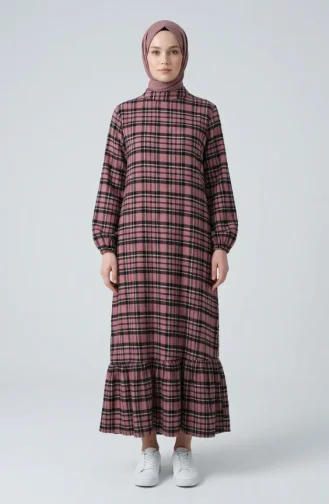 Checked Lumberjack Suit With Elasticated Sleeves 2248-01 Rose Pink 2248-01