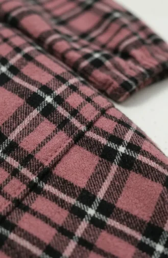 Checked Lumberjack Suit With Elasticated Sleeves 2248-01 Rose Pink 2248-01
