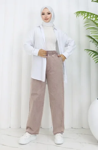 Jeansbroek Met Elastische Taille 9633B-01 Lichtroze 9633B-01