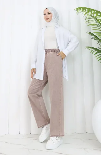 Jeansbroek Met Elastische Taille 9633B-01 Lichtroze 9633B-01