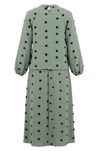 Two-piece Set With Pom-pom Detail 0260-04 Light Green. 0260-04