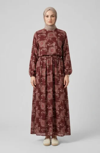 Robe Châle à Taille élastique 71287-01 Bordeaux 71287-01