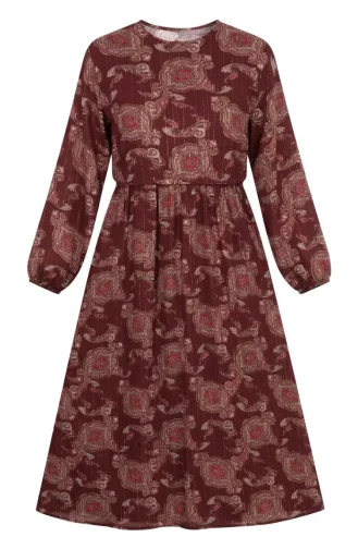 Robe Châle à Taille élastique 71287-01 Bordeaux 71287-01