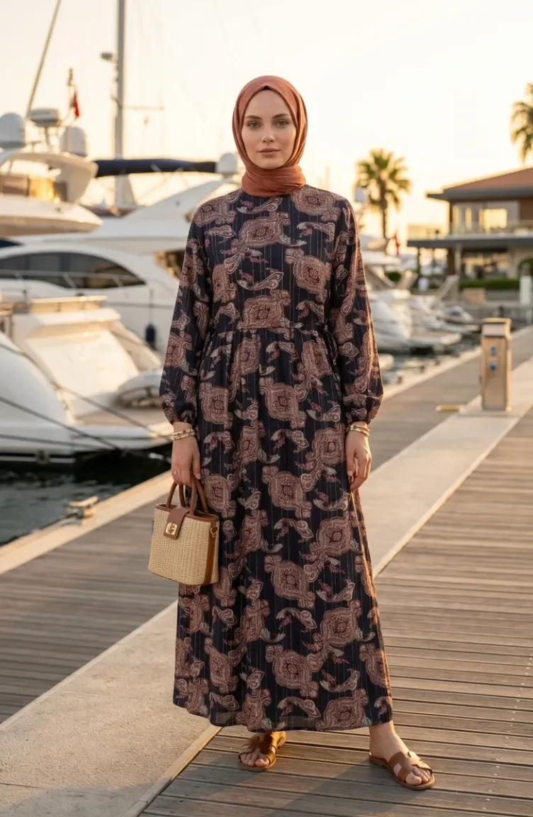 Robe Châle à Taille élastique 71287-03 Violet 71287-03