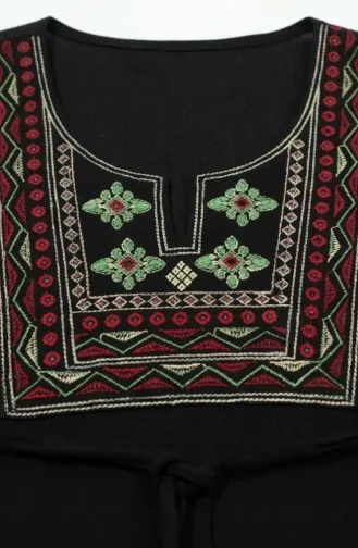 Şile Uzun Kol Elbise 6550-01 Siyah