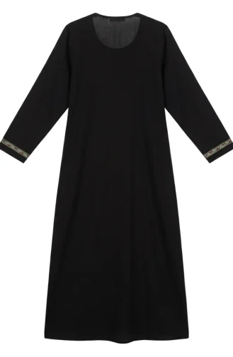 Şile Uzun Kol Elbise 6550-01 Siyah