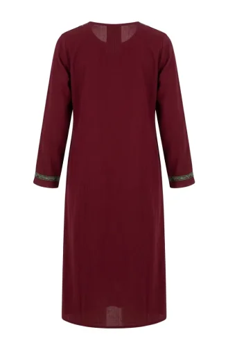 Şile Uzun Kol Elbise 6550-03 Bordo