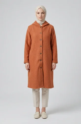 Hooded Button-Down Winter Coat 2251-01 Orange 2251-01