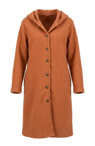 Hooded Button-Down Winter Coat 2251-01 Orange 2251-01