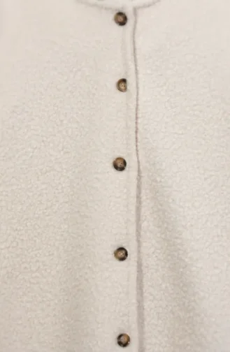 معطف شتوي بأزرار وغطاء رأس 2251-05 لون بيج 2251-05