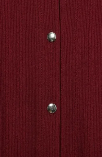 Ensemble Deux Pièces Tunique Et Pantalon Côtelés à Boutons Référence 2250-04 Bordeaux 2250-04